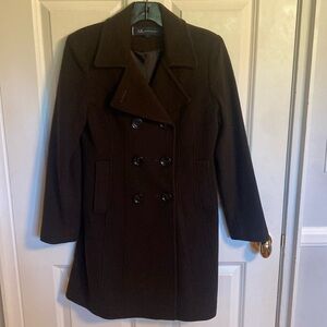Anne Klein brown pea coat - like new!
